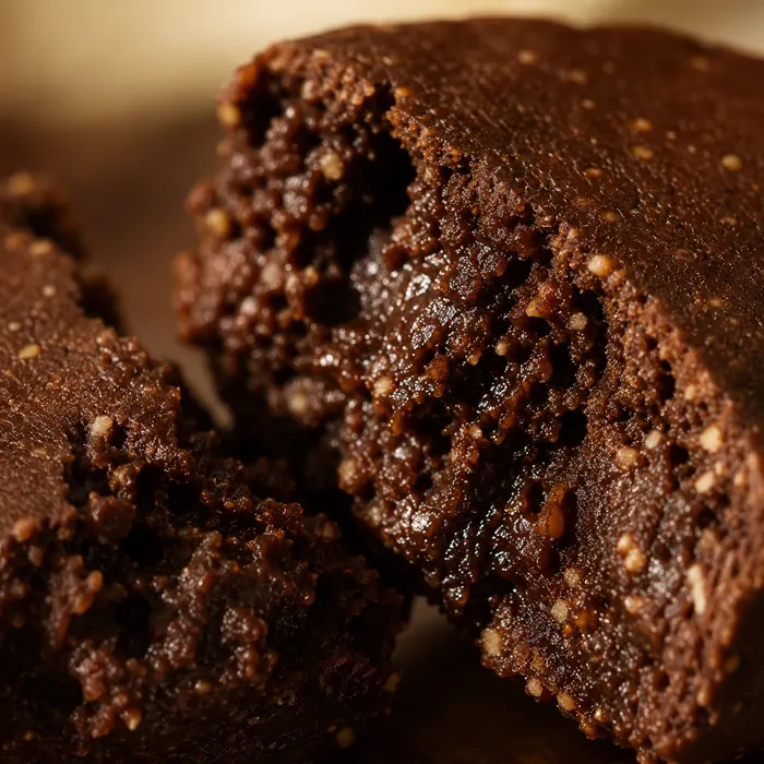 The soft, fudgy inside of a Craving Bite, close up